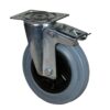 Ruota Gomma Antitraccia - Disco PP ø 140 mm | Girevole a Piastra con Freno | 130 kg - immagine 2