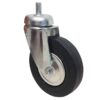 Ruota Gomma Nera - Disco Ferro ø 125 mm | Girevole con Codulo Filettato M12 | 130 kg - immagine 4