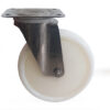 Ruota Nylon Bianco inox con parafili ø 100 mm | Girevole a Piastra | 180 kg - immagine 2