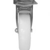 Ruota Nylon Bianco inox con parafili ø 200 mm | Girevole a Piastra con Freno | 400 kg - immagine 3