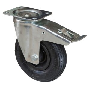 Ruota Pneumatica ø200x50 - Supporto Girevole Freno Flangia Nylon