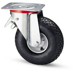 Ruota Pneumatica ø260x85 - Supporto Rotante Freno