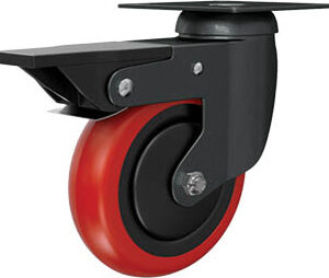 Ruota d. 60x24 Nylon poliuretano arancione Girevole Freno