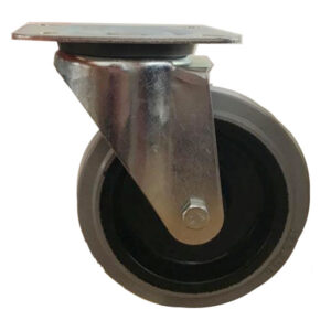 Ruota d. 100x36 Gomma Grigia Elastica Antimacchia -  Supporto Medio Girevole