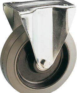 Ruota d. 200x50 Gomma Grigia Elastica Antimacchia -  Supporto MedioFisso