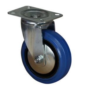 Ruota Gomma Blu ø 100x36  Supporto Rotante