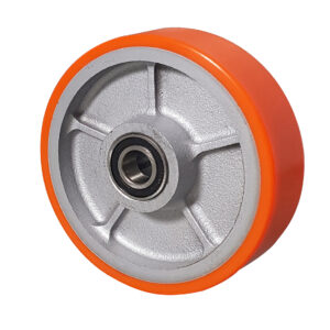 Ruota ghisa poliuretano d.250x50 mozzo 65 foro 20