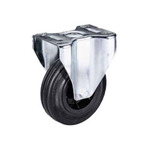 Ruota Gomma Nera - Disco Polimero Termoplastico ø200x50 Fissa