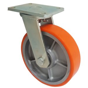 Ruota Ghisa Poliuretano d.200x50 - Supporto Rotante Elettrosaldato